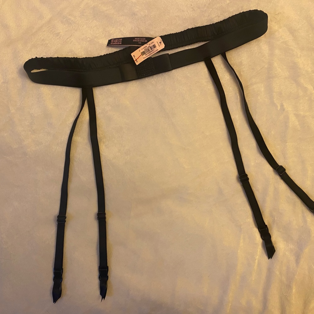 Victoria secret black garter belt